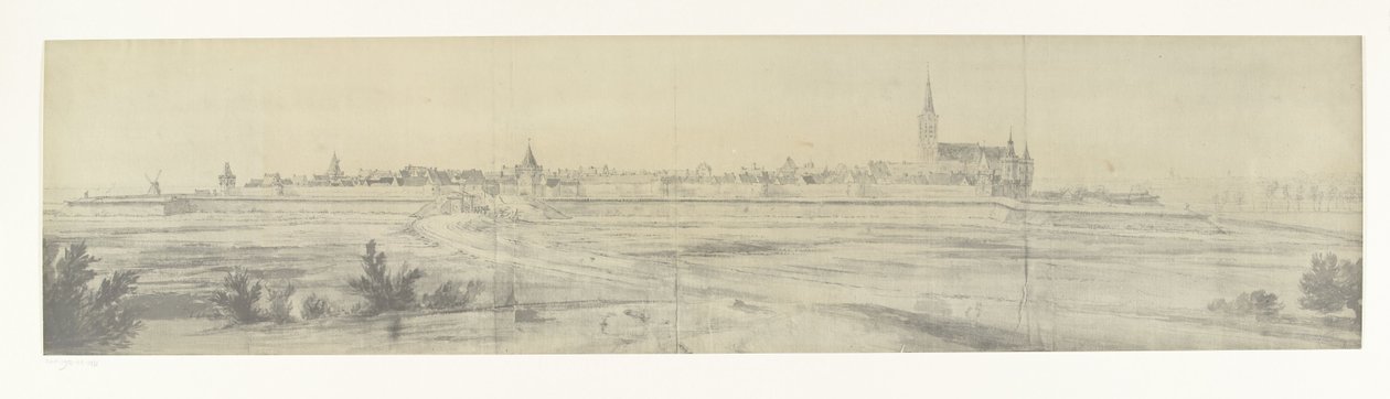 Widok na Elburg, 1672 Zdjęcia rysunków z najazdu francuskiego na Holandię w 1672 roku autorstwa Adama Fransa van der Meulena zachowanych w Manufacture des Gobelins (tytuł serii) autorstwa frères Moreau