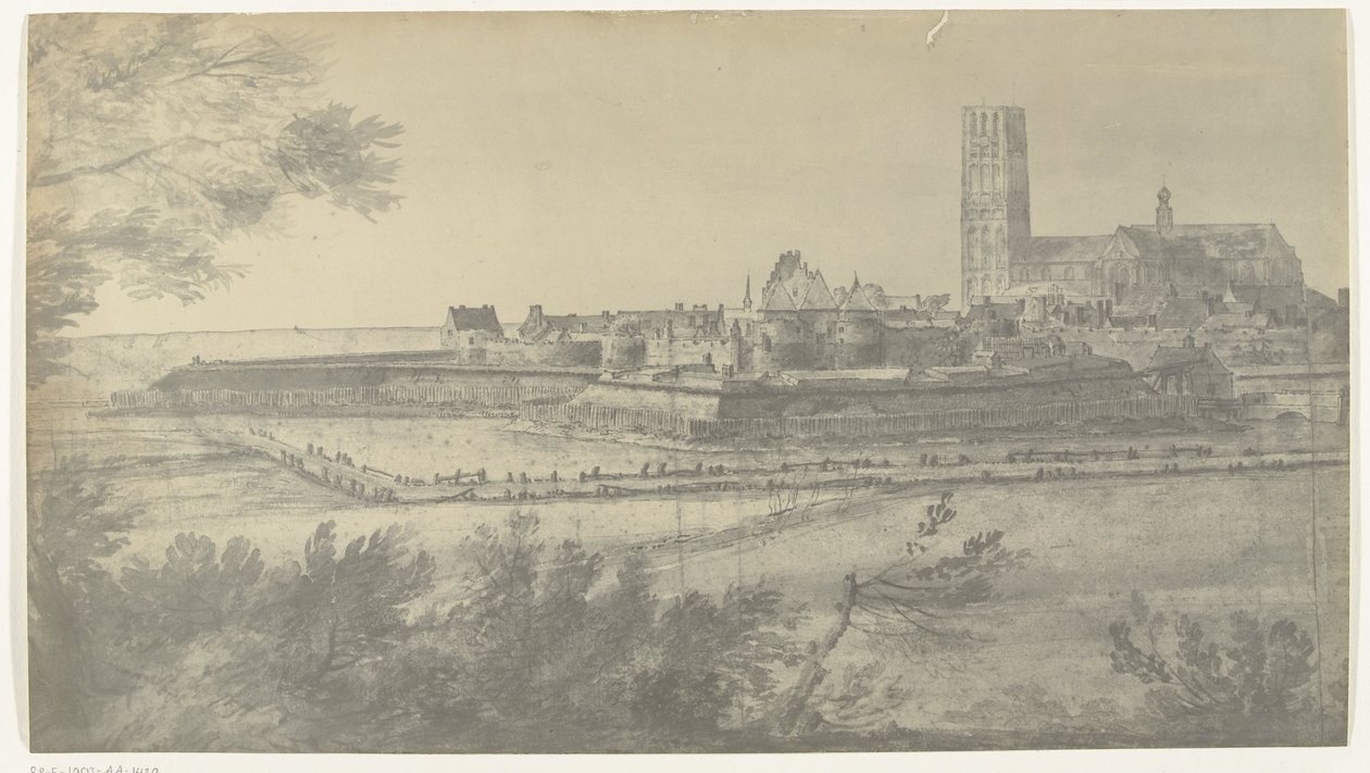 Widok Harderwijk, 1672 Zdjęcia rysunków z najazdu francuskiego na Holandię w 1672 roku autorstwa Adama Fransa van der Meulena zachowanych w Manufacture des Gobelins (tytuł serii) autorstwa frères Moreau