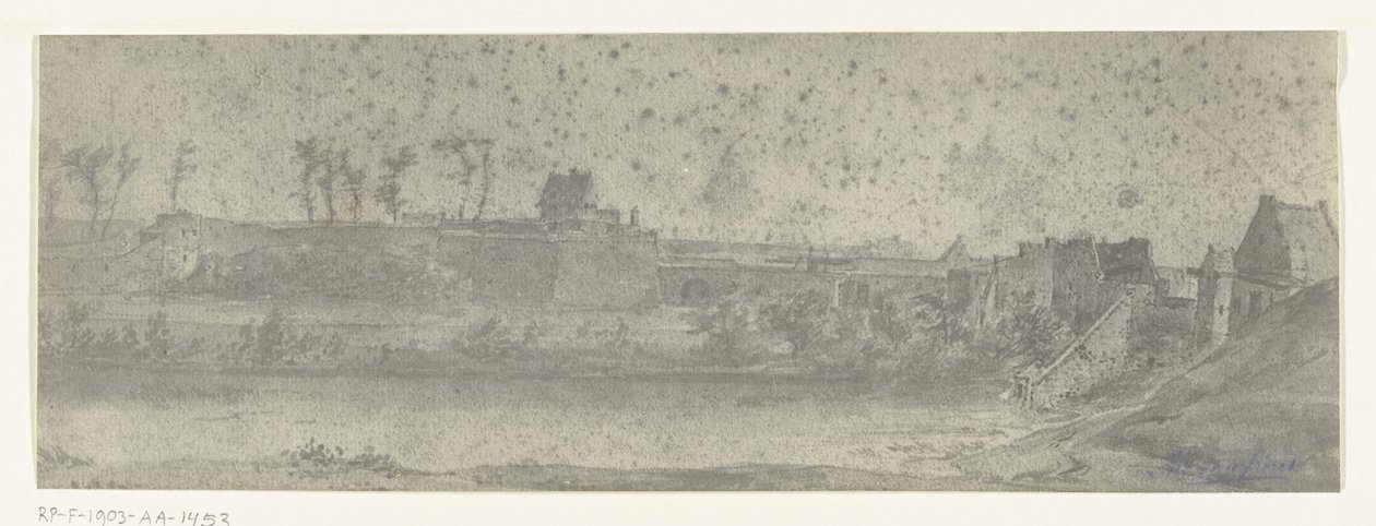 Widok Maastricht, 1672 Zdjęcia rysunków z najazdu francuskiego na Holandię w 1672 roku autorstwa Adama Fransa van der Meulena zachowanych w Manufacture des Gobelins (tytuł serii) autorstwa frères Moreau