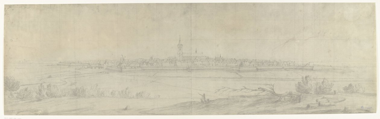 Widok Naarden, 1672 Zdjęcia rysunków z najazdu francuskiego na Holandię w 1672 roku autorstwa Adama Fransa van der Meulena zachowanych w Manufacture des Gobelins (tytuł serii) autorstwa frères Moreau