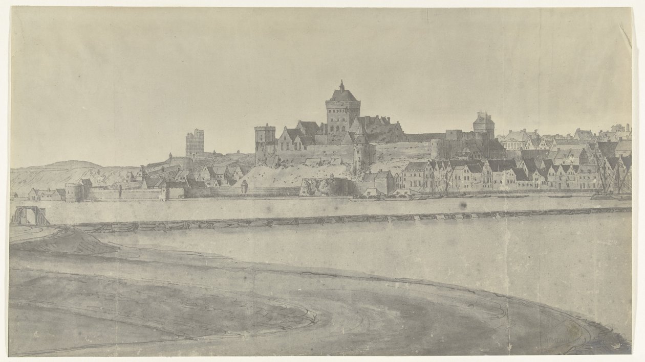 Widok Nijmegen, 1672 Zdjęcia rysunków z najazdu francuskiego na Holandię w 1672 roku autorstwa Adama Fransa van der Meulena zachowanych w Manufacture des Gobelins (tytuł serii) autorstwa frères Moreau