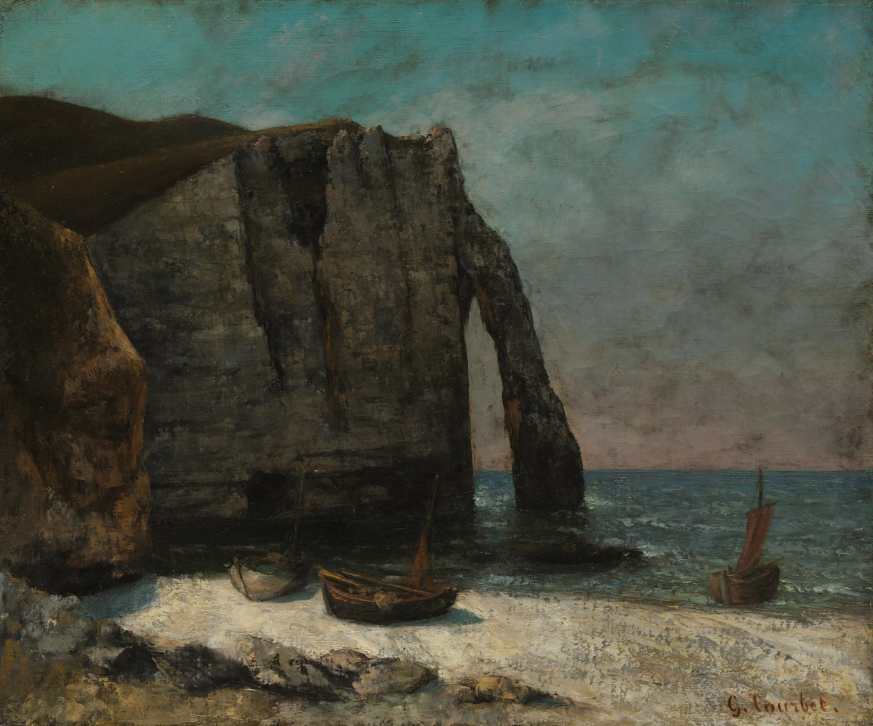 Klif w Étretat autorstwa imitator of Gustave Courbet
