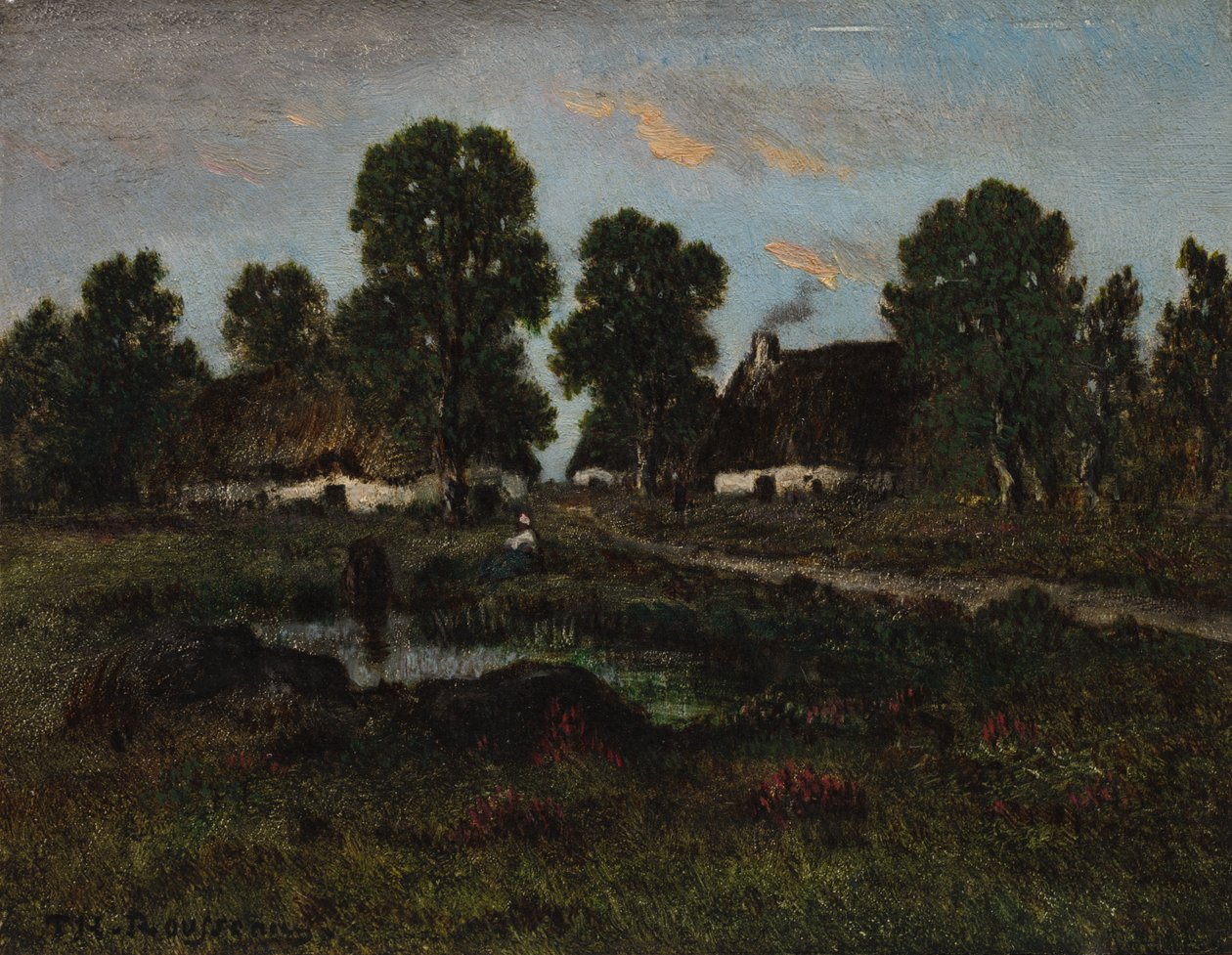 Domki w pobliżu Larchant autorstwa imitator of Théodore Rousseau