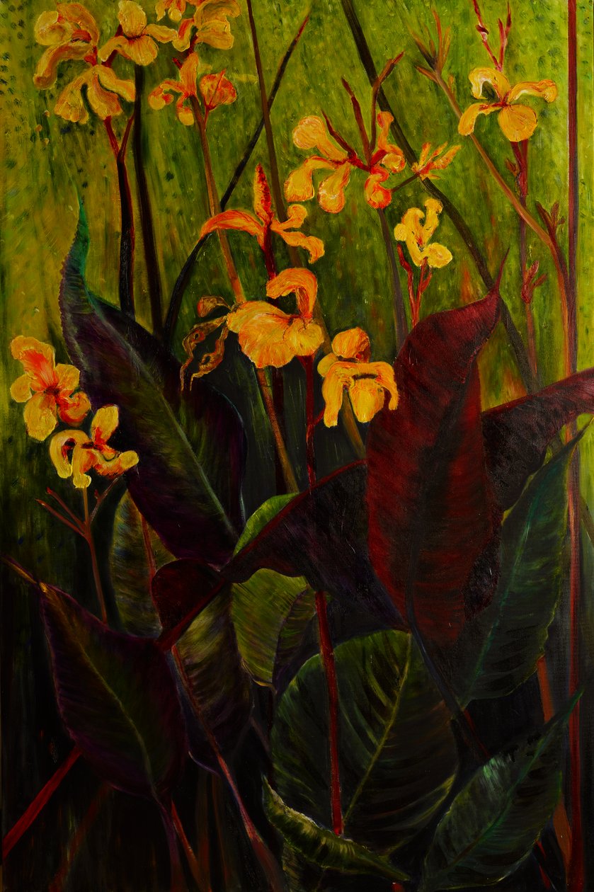 Canna Lily, 2017 (olej na płótnie) autorstwa jocasta shakespeare