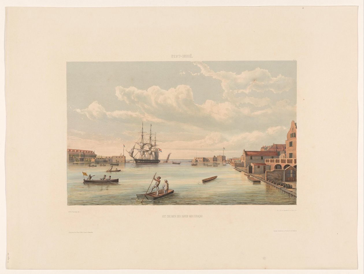 Willemstad Dochody portu Curaçao (tytuł na obiekcie) autorstwa jonkheer Jacob Eduard van Heemskerck
