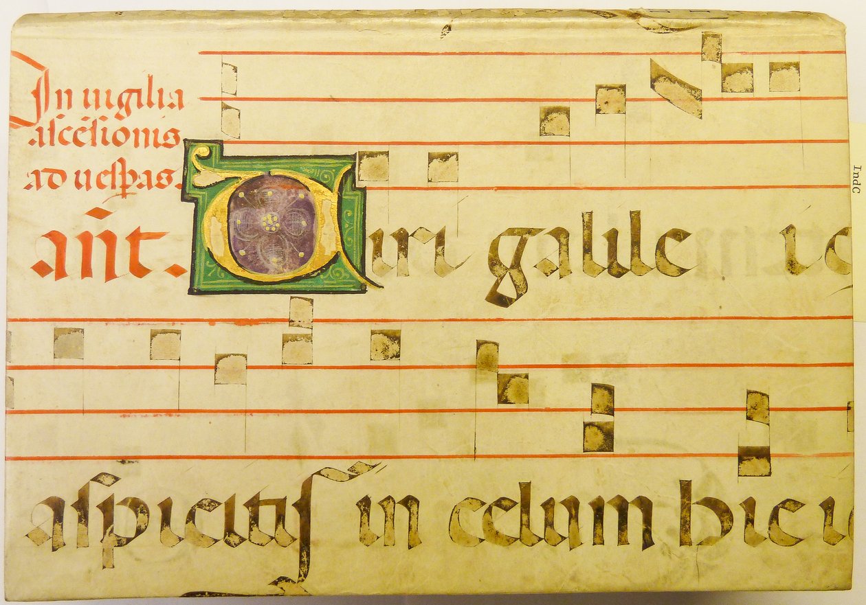 Fragment listka pergaminowego z ms. liturgicznego. autorstwa kladcat Portion of a parchment leaf from a liturgical ms.