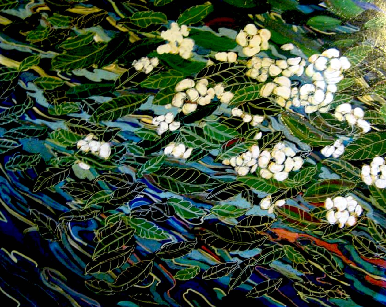 Kwiaty w strumieniu, 2012 (mixed media) autorstwa linda arthurs