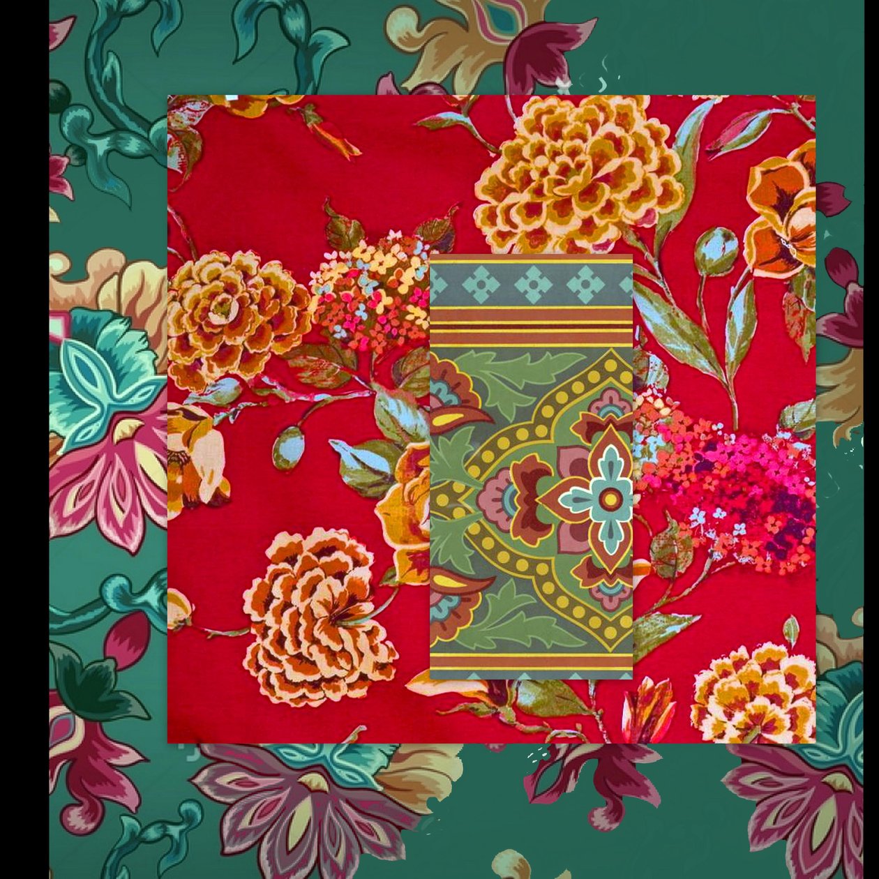 MIXED FLORAL COLLAGE, 2018 (media mieszane) autorstwa linda arthurs