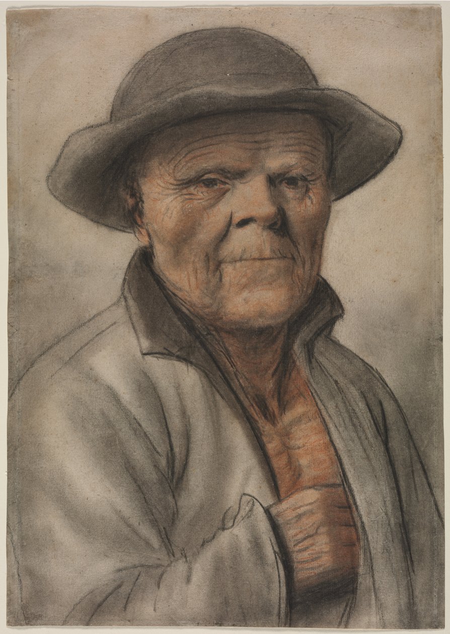 Portret starca autorstwa manner of Nicolas Lagneau