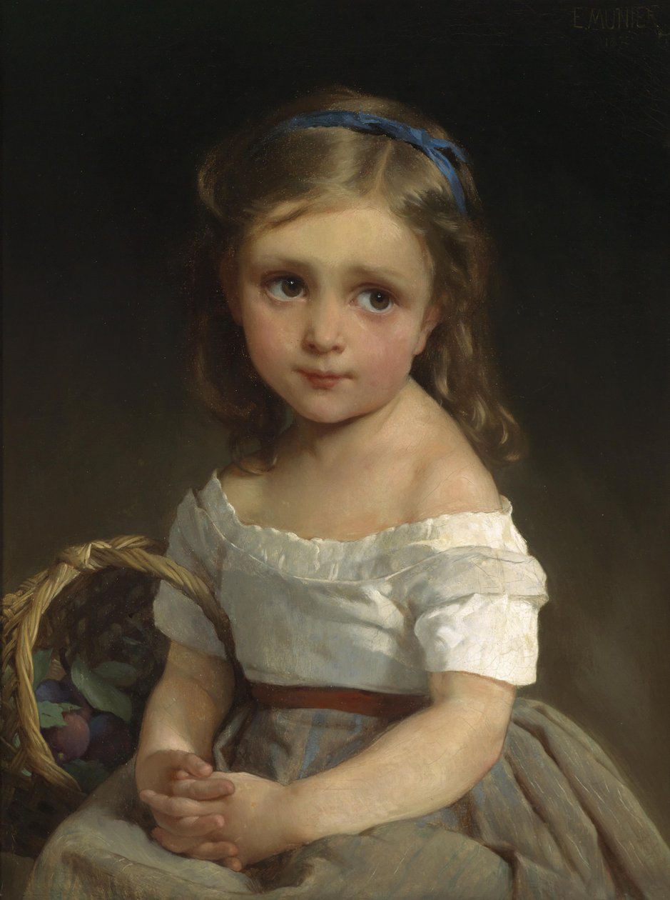 Dziewczyna z koszem śliwek autorstwa Emile Munier