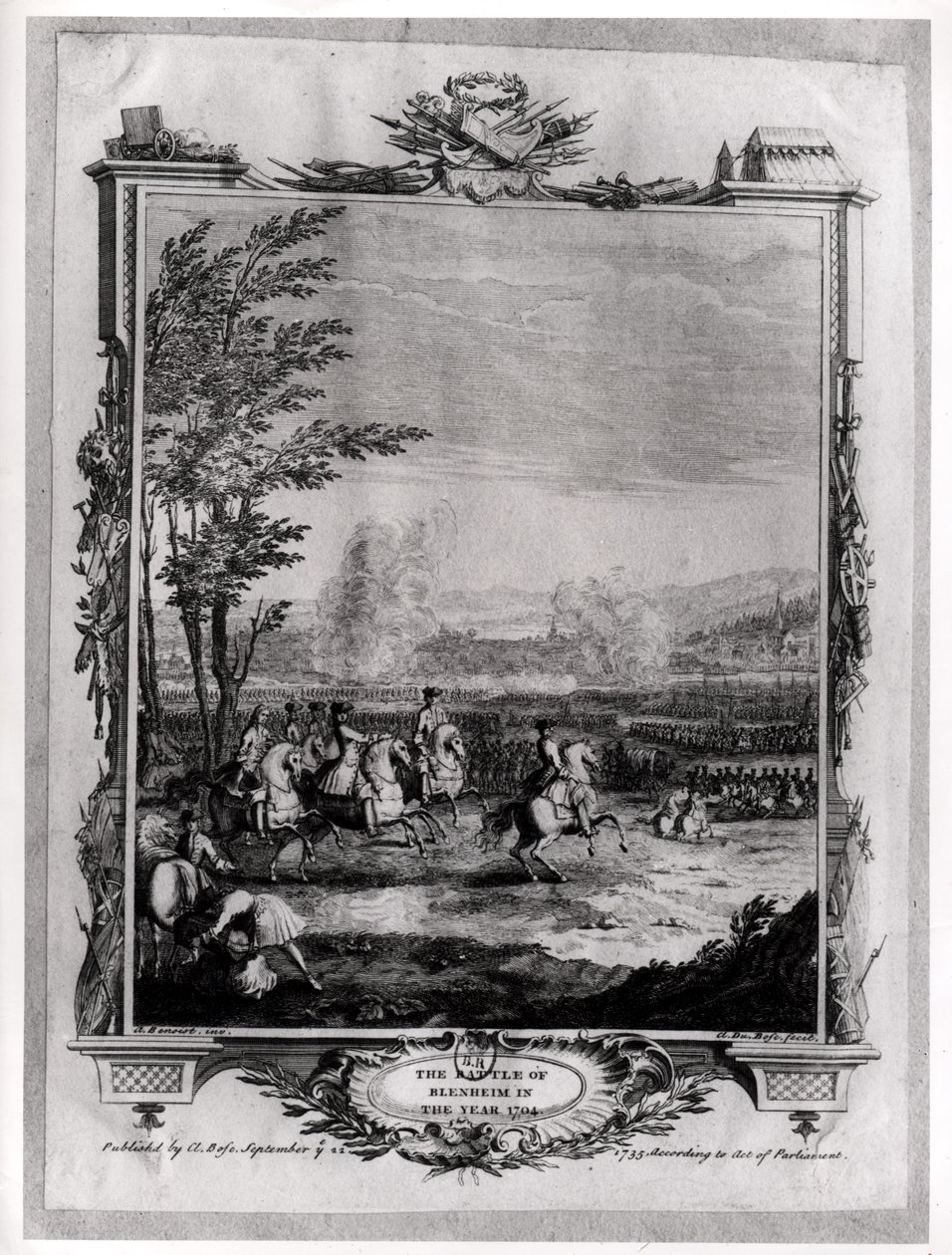 Bitwa pod Blenheim, 13 sierpnia 1704, rytowana przez Claude