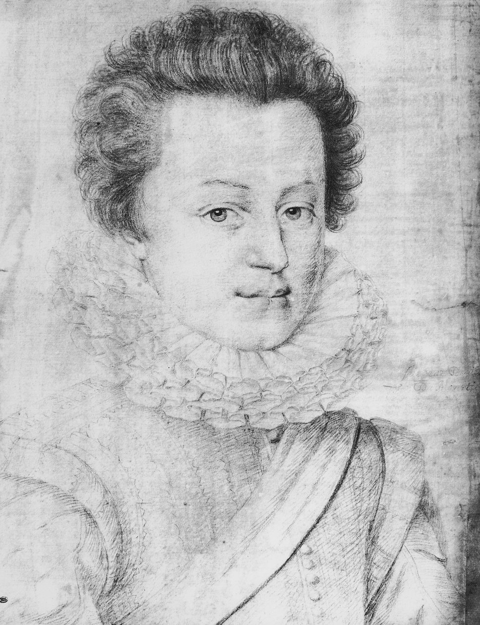 Portret Cesara de Bourbon (1594-1665), księcia de Vendome autorstwa Daniel Dumonstier or Dumoustier