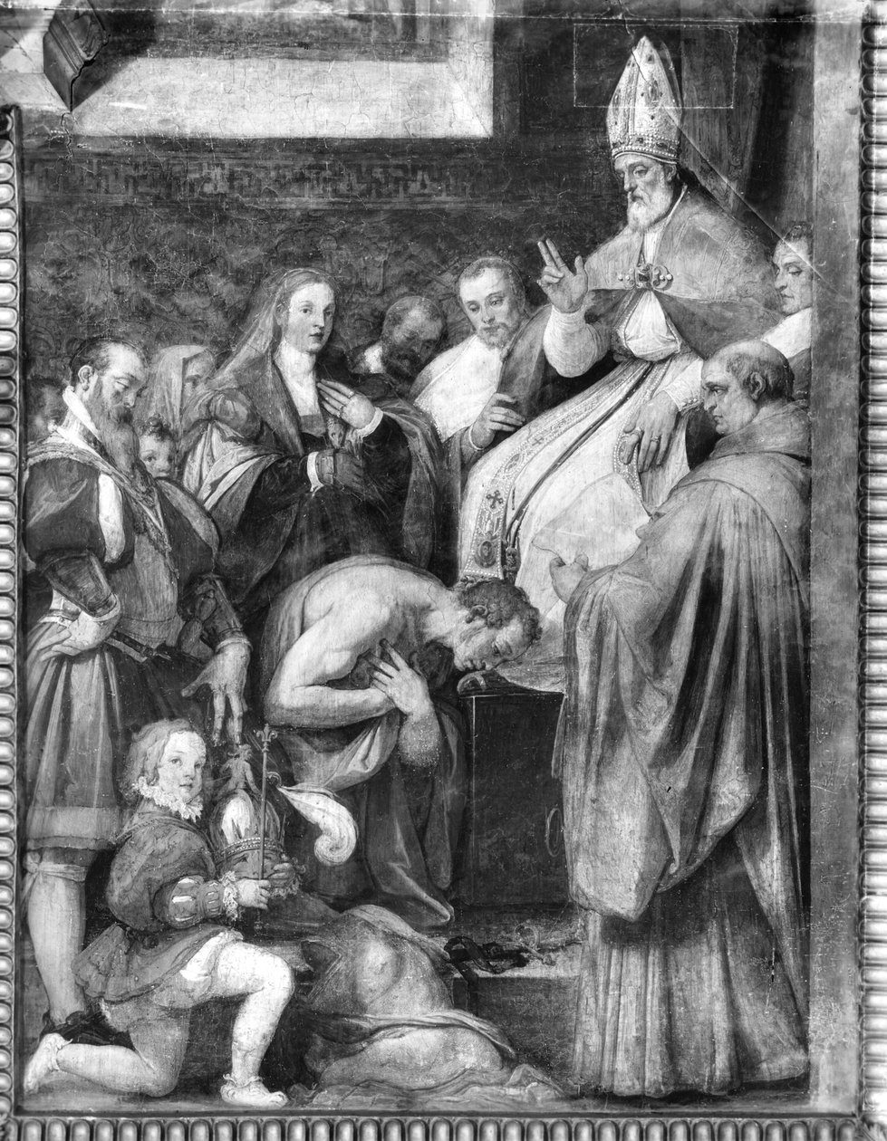 Papież Grzegorz VII (ur. 1020) rozgrzeszania cesarza Henryka IV (1050-1106) autorstwa Federico Zuccari or Zuccaro