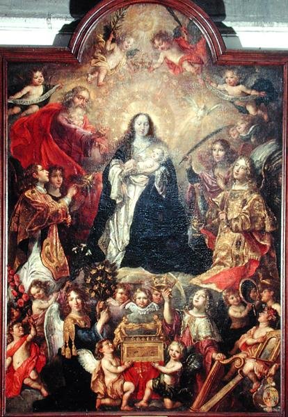 Adoracja Matki Boskiej (olej na płótnie) autorstwa or Liemaecker Nicolaas de Liemakere