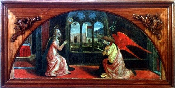 Zwiastowanie (tempera na płycie) autorstwa or di Giovanni Monte del Fora