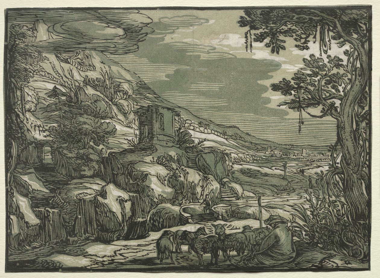Krajobraz Arkadii autorstwa possibly after Esaias van de Velde
