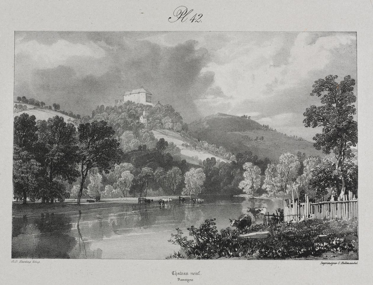 Malownicze i romantyczne podróże po starożytnej Francji. Owernia: Nowy Zamek autorstwa probably by Antoine Louis Barye