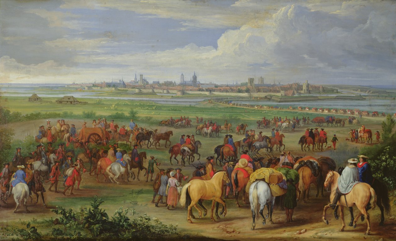 Napoleon (1769-1821) i jego oddziały na pustyni podczas kampanii egipskiej, ilustracja z „Bonaparte” G. Montorgueila, 1910 autorstwa Jacques Marie Gaston Onfray de Breville (Job)