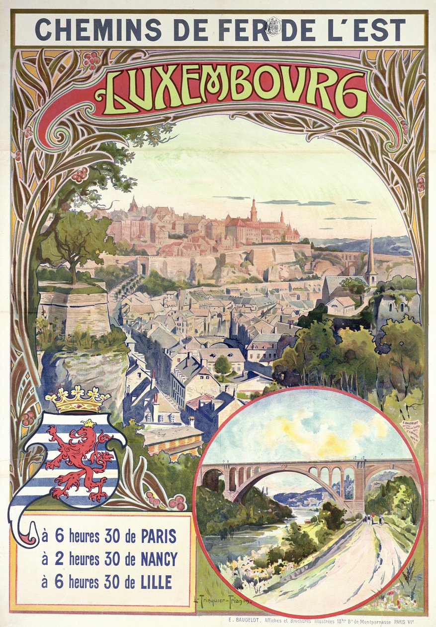 Plakat reklamowy Luksemburga, ok. 1900 r. autorstwa pseudonym of Trinquier, Louis Trinquier Trianon