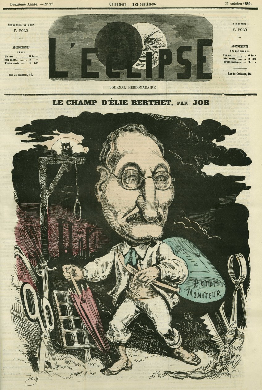Elie Berthet, francuski literat. Okładka w „L
