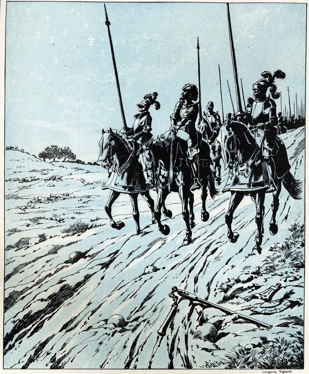 Wszystko stracone, dla honoru Franciszka I (1494 - 1547) do matki po klęsce w bitwie pod Pawią w 1525 przeciwko Karolowi V (lub Karolowi V 1500-1558). Ilustracja Joba (Jacques Marie Gaston Onfray i Breville) (Jacques-Marie) (1858-193 autorstwa pseudonym for Onfray de Breville Jacques Job