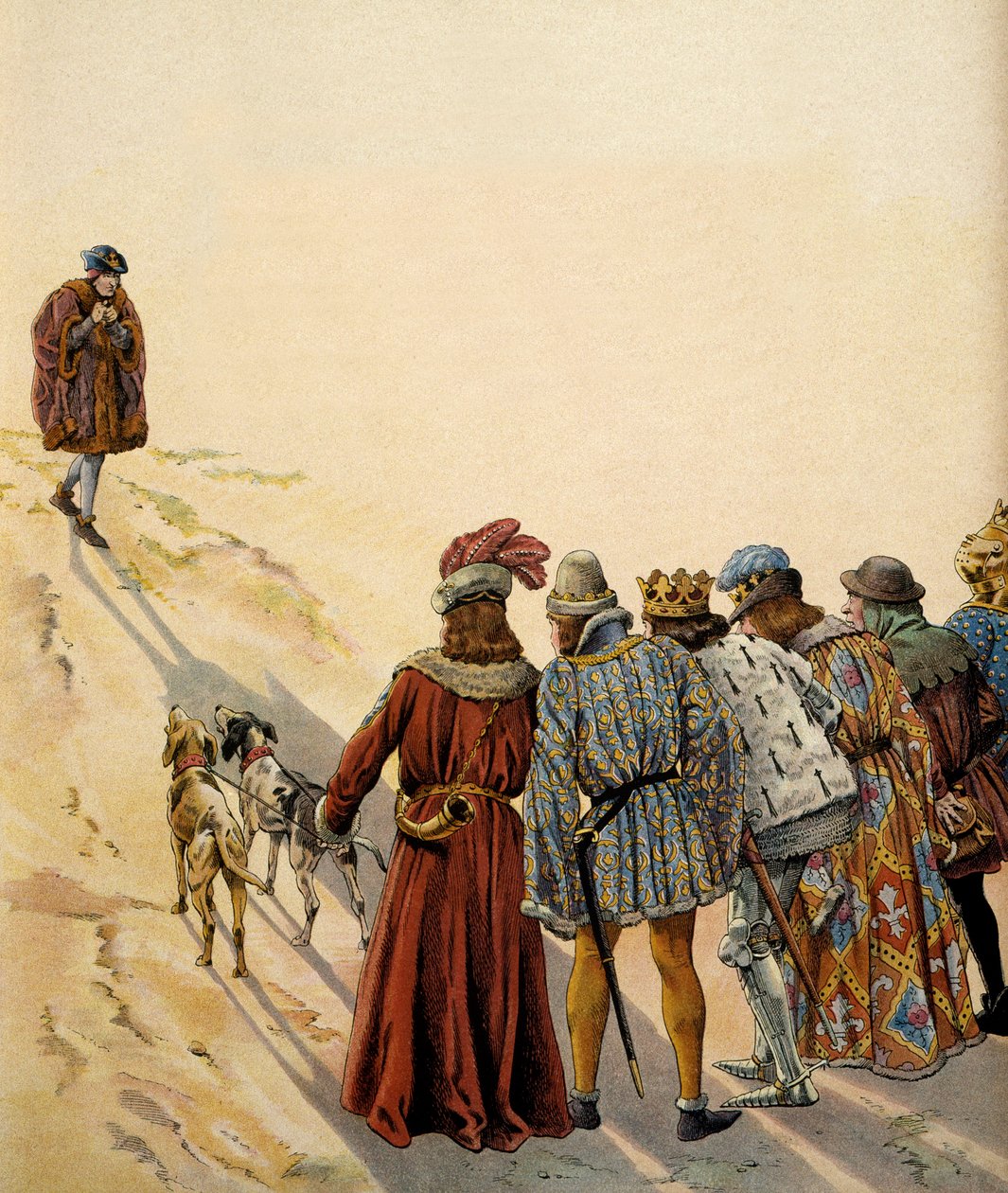 Historia Francji w średniowieczu (średniowiecze): hrabia Charolais (wówczas Karol Temeraire (1433-1477), Franciszek II, książę Bretanii (1433-1488), Karol francuski, książę Berry i brat króla (1446-1472), Jan II, książę Burbon (1426- autorstwa pseudonym for Onfray de Breville Jacques Job