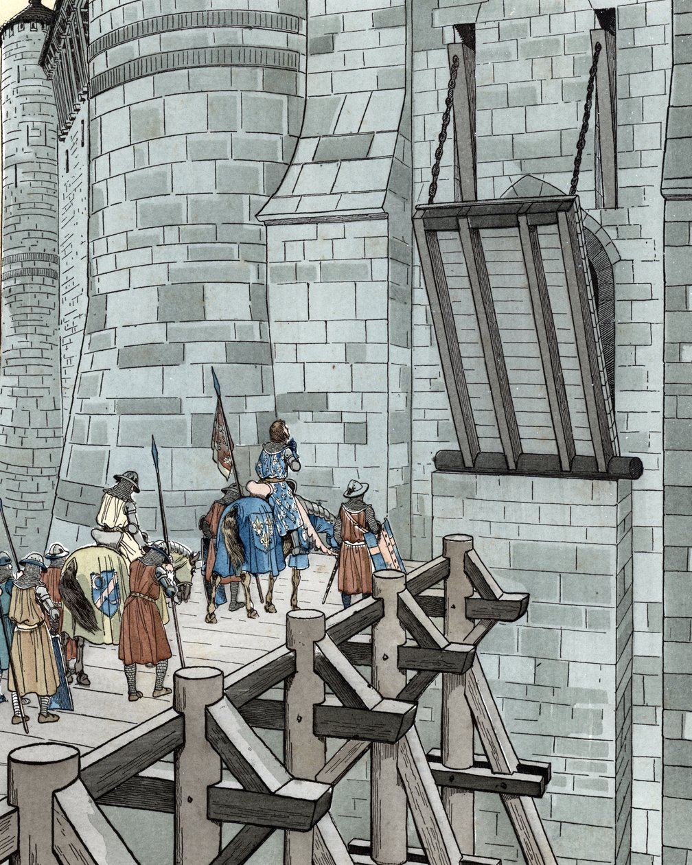 Wojna stuletnia: Philippe VI de Valois prosi o azyl w Château de Broye (1346) autorstwa pseudonym for Onfray de Breville Jacques Job