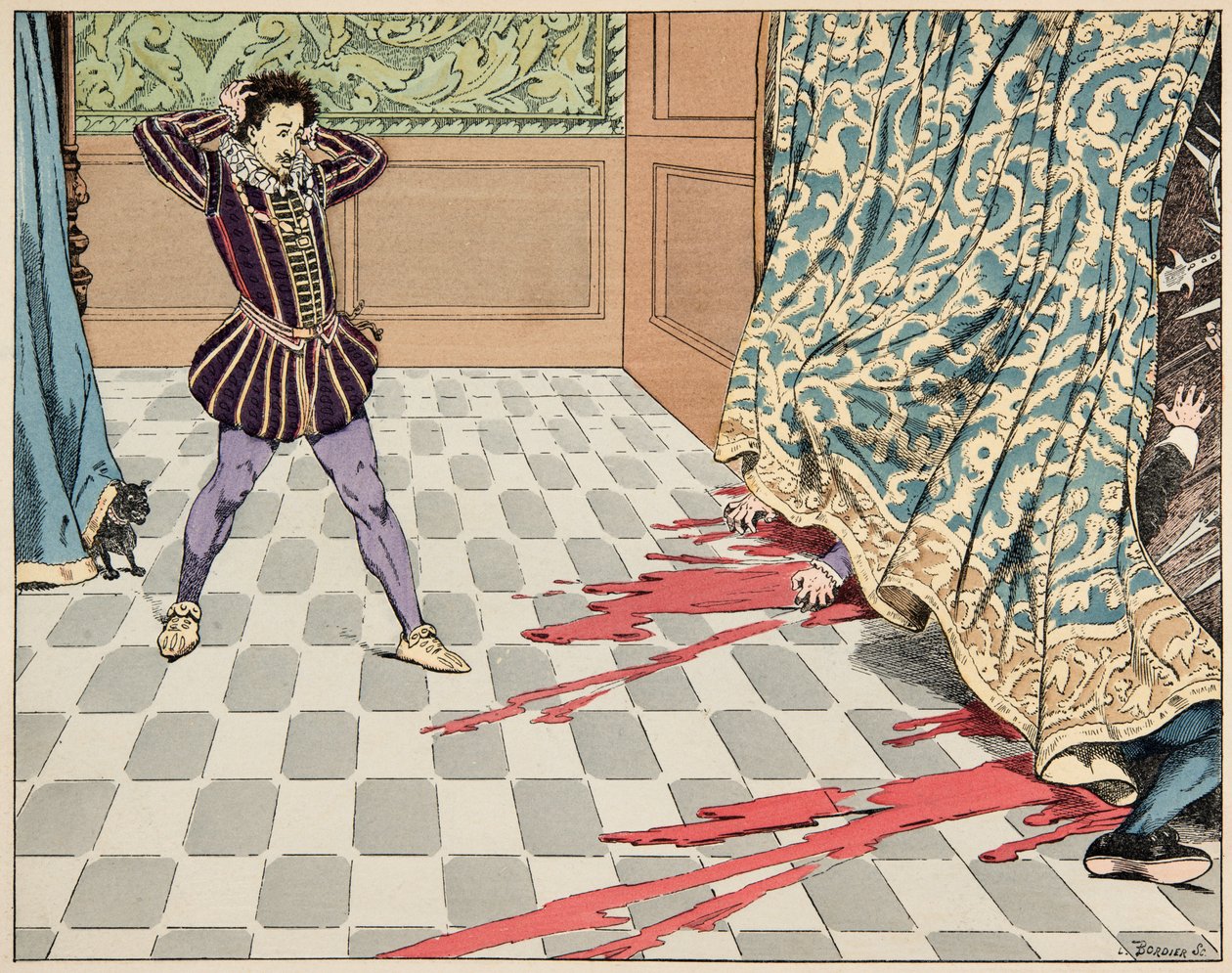 Ilustracja z książki „Le bon roy Henri”, ilustracja Jacques Marie Gaston Onfray de Breville dit JOB (1858-1931): W dniu św. autorstwa pseudonym for Onfray de Breville Jacques Job
