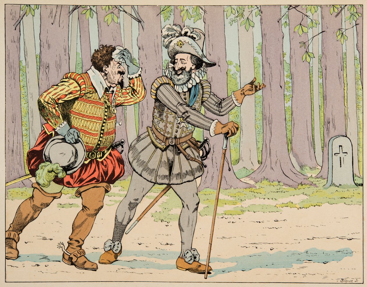 Ilustracja zaczerpnięta z książki „Le bon roy Henri””, zilustrowana przez Jacques Marie Gaston Onfray de Breville dit JOB (1858-1931): Henri IV udziela ułaskawienia Charlesowi de Lorraine (1554-1611) księciu Mayenne po zmuszenie go na trochę ćwiczeń - Priv autorstwa pseudonym for Onfray de Breville Jacques Job