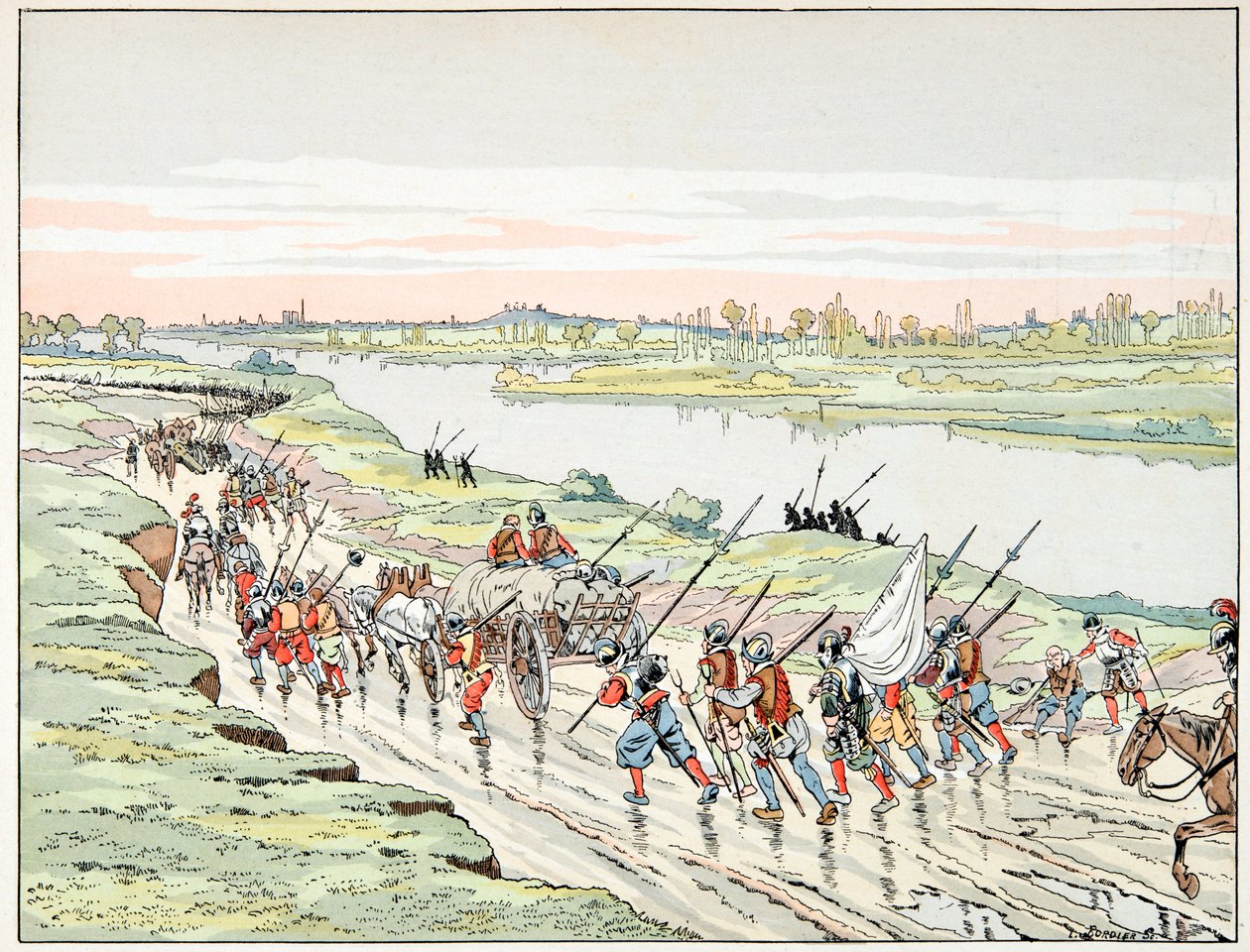 Ilustracja zaczerpnięta z książki „Le bon roy Henri””, ilustracja Jacques Marie Gaston Onfray de Breville dit JOB (1858-1931): Henri IV opowiada o Paryżu - Kolekcja prywatna autorstwa pseudonym for Onfray de Breville Jacques Job