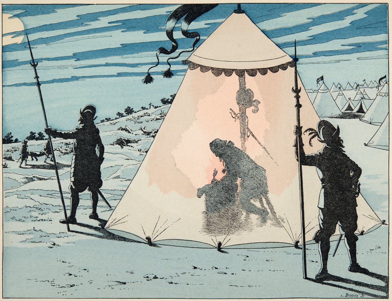 Ilustracja zaczerpnięta z książki „Le bon roy Henri”, zilustrowana przez Jacques Marie Gaston Onfray de Breville dit JOB (1858-1931): Henryk IV po zwycięstwie w bitwie pod Arques (1589) – kolekcja prywatna autorstwa pseudonym for Onfray de Breville Jacques Job