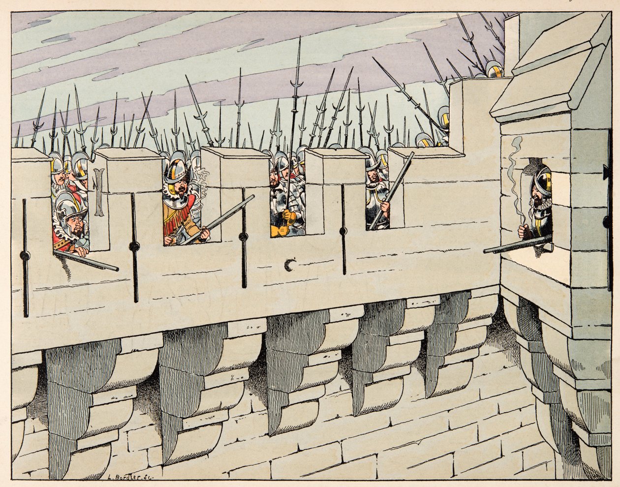 Ilustracja zaczerpnięta z książki „Le bon roy Henri”, ilustracja Jacques Marie Gaston Onfray de Breville dit JOB (1858-1931): Paryżanie przygotowują się do obrony miasta - Zbiory prywatne autorstwa pseudonym for Onfray de Breville Jacques Job