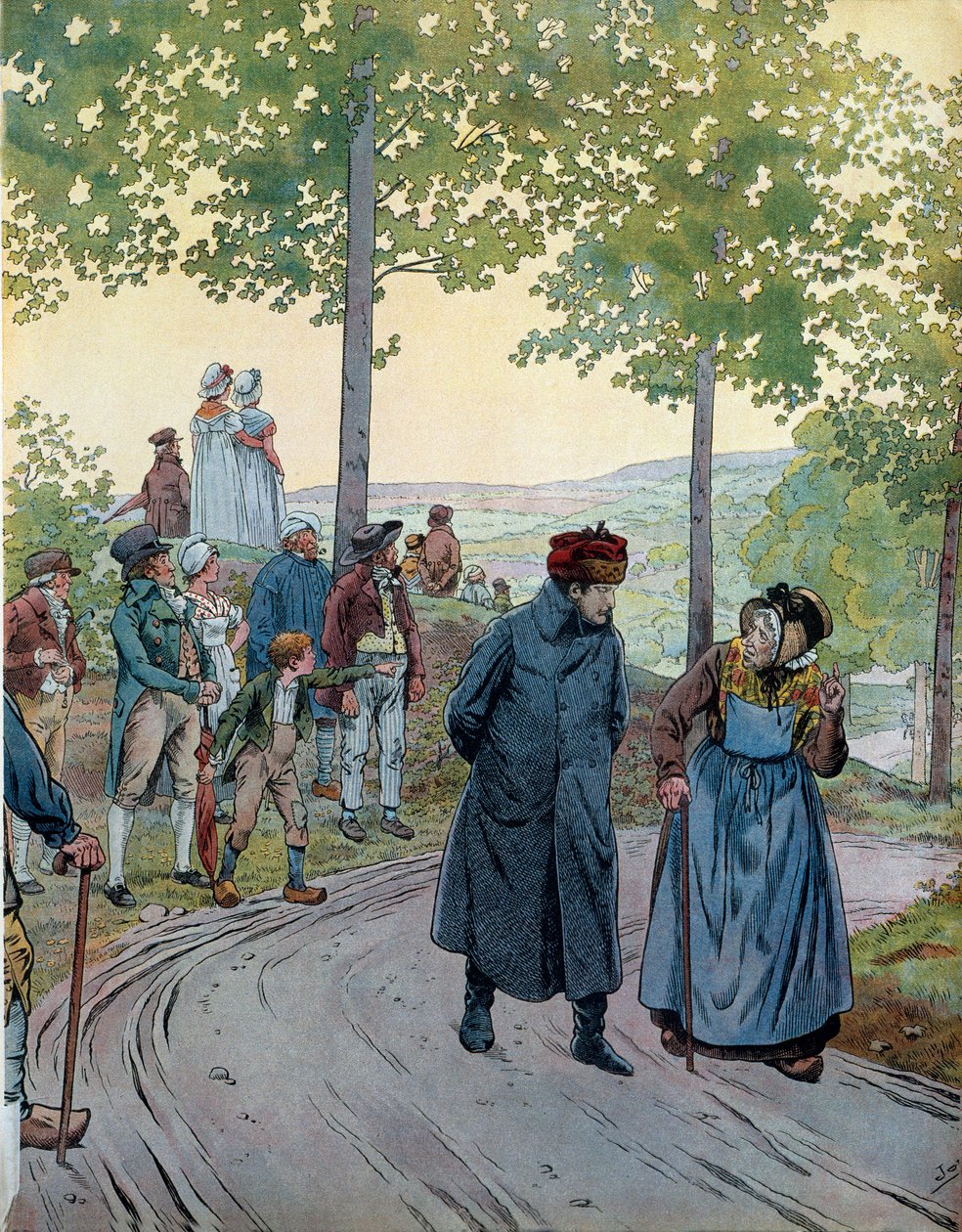 W Tarare cesarz Napoleon I Bonaparte (1769-1821) nawraca się z dobrym starcem, który nie odgadł cesarza, w tym mieszczańskim garniturze w kapeluszu podróżnika, pytając go, co może zyskać na zmianie między Kapetem a Napoleonem, tym drugim odpowiedział mu autorstwa pseudonym for Onfray de Breville Jacques Job