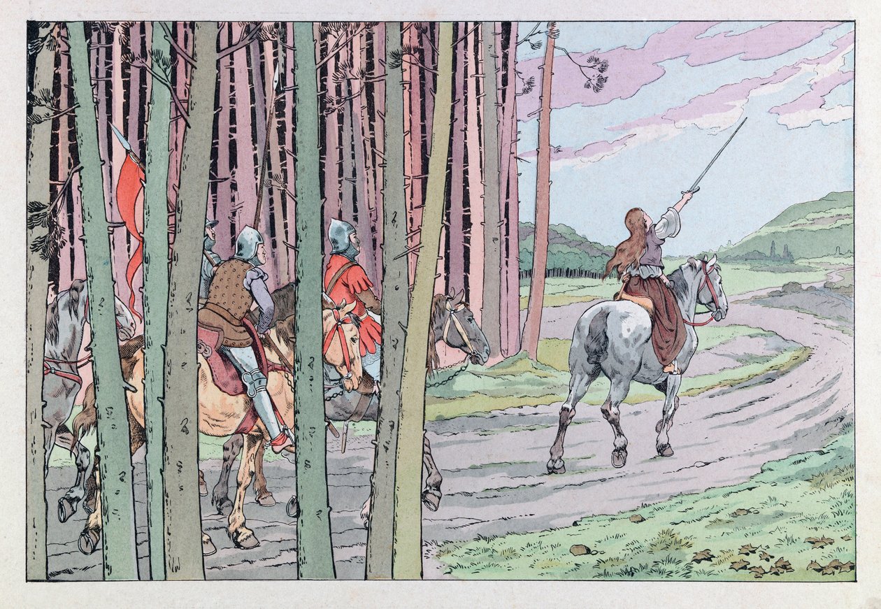 Jacques Marie Gaston Onfray de Breville z pracy (1858 - 1931); Ilustracja z „Les epees de France”: Joanna d