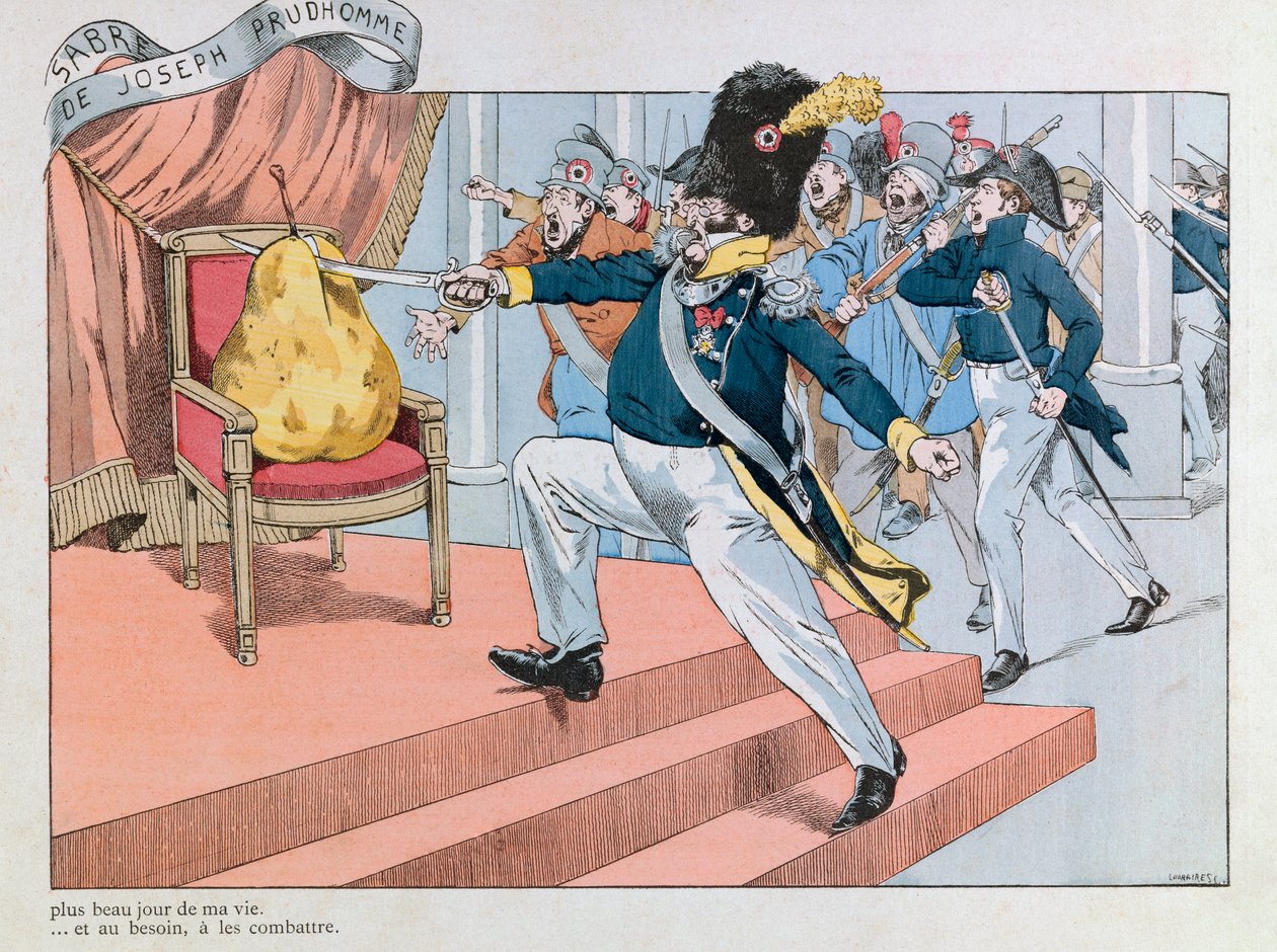 Jacques Marie Gaston Onfray de Breville z pracy (1858 - 1931); Ilustracja zaczerpnięta z książki „”Les epees de France””: Louis philippe chasse du trone (Joseph Prudhomme