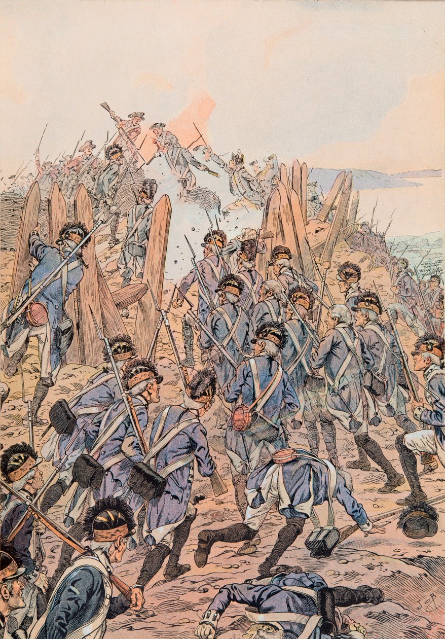 Jacques Marie Gaston Onfroy de Breville dit JOB (1858-1931) – 14 października Amerykanie atakują redutę w Yorktown autorstwa pseudonym for Onfray de Breville Jacques Job