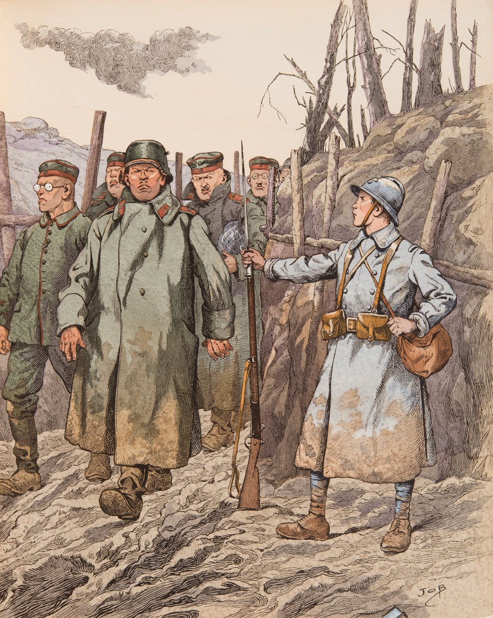 Jacques Marie Gaston Onfroy de Breville dit JOB (1858-1931) - Blueberry (młody rekrut nadzorujący niemieckich jeńców w czasie I wojny światowej), zbiory prywatne autorstwa pseudonym for Onfray de Breville Jacques Job