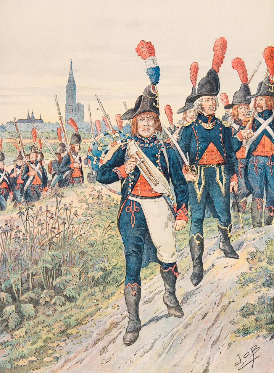 Jacques Marie Gaston Onfroy de Breville dit JOB (1858-1931) - wojska francuskie trzymane przez cały czas: Strasbourg Pontonniers (1793), zbiory prywatne autorstwa pseudonym for Onfray de Breville Jacques Job