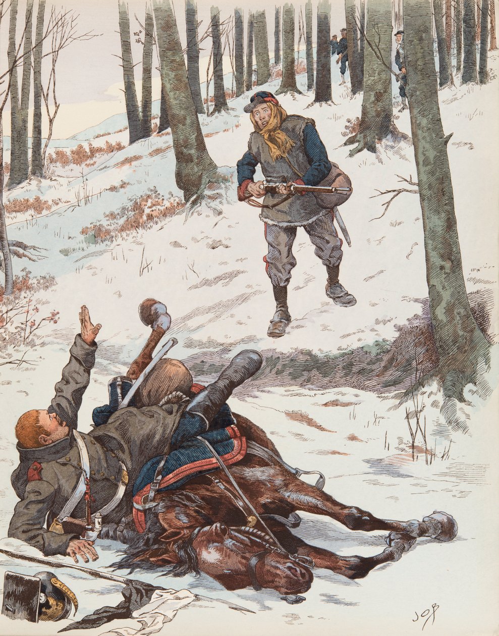 Jacques Marie Gaston Onfroy de Breville dit JOB (1858-1931) - Le Moblot (żołnierz Gwardii Narodowej Mobile podczas wojny 1870), kolekcja prywatna autorstwa pseudonym for Onfray de Breville Jacques Job