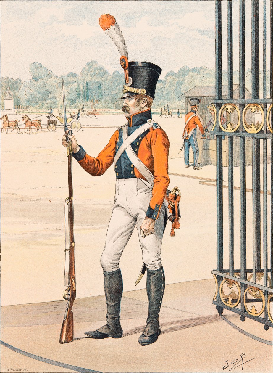 Jacques Marie Gaston Onfroy de Breville dit JOB (1858-1931) - Strój wojsk francuskich przez cały czas: Grenadier de France, kolekcja prywatna autorstwa pseudonym for Onfray de Breville Jacques Job