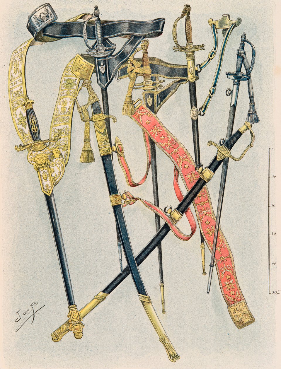 Jacques Marie Gaston Onfroy de Breville dit JOB (1858-1931) - Strój wojsk francuskich przez cały czas: herb Stanów Majors, rozporządzenie roku XII, kolekcja prywatna autorstwa pseudonym for Onfray de Breville Jacques Job