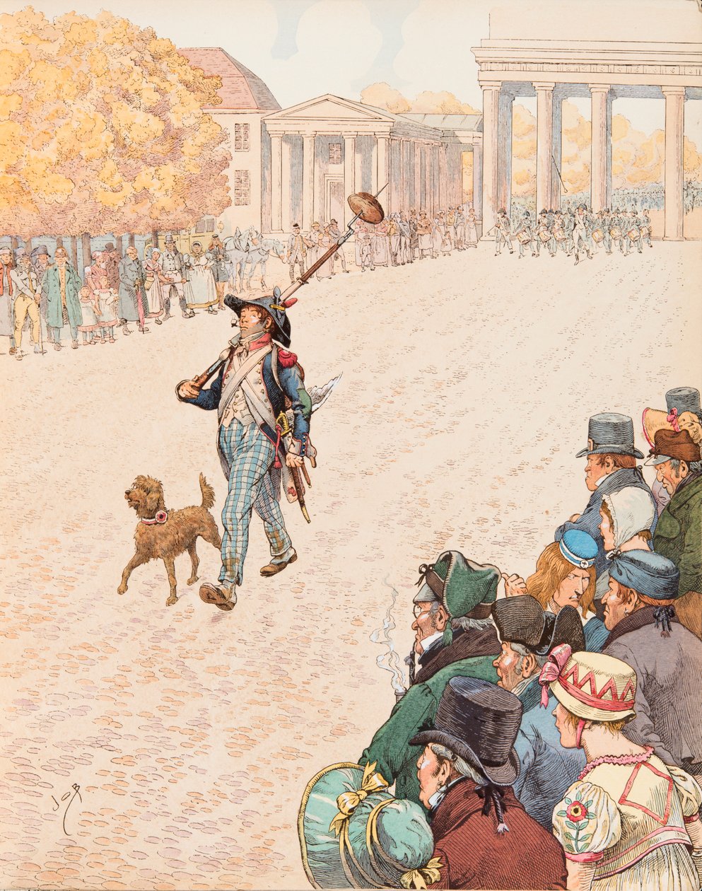 Jacques Marie Gaston Onfroy de Breville dit JOB (1858-1931) - Wjazd do Berlina (wojska Napoleona I wkroczyły zwycięsko do Berlina w 1806), zbiory prywatne autorstwa pseudonym for Onfray de Breville Jacques Job