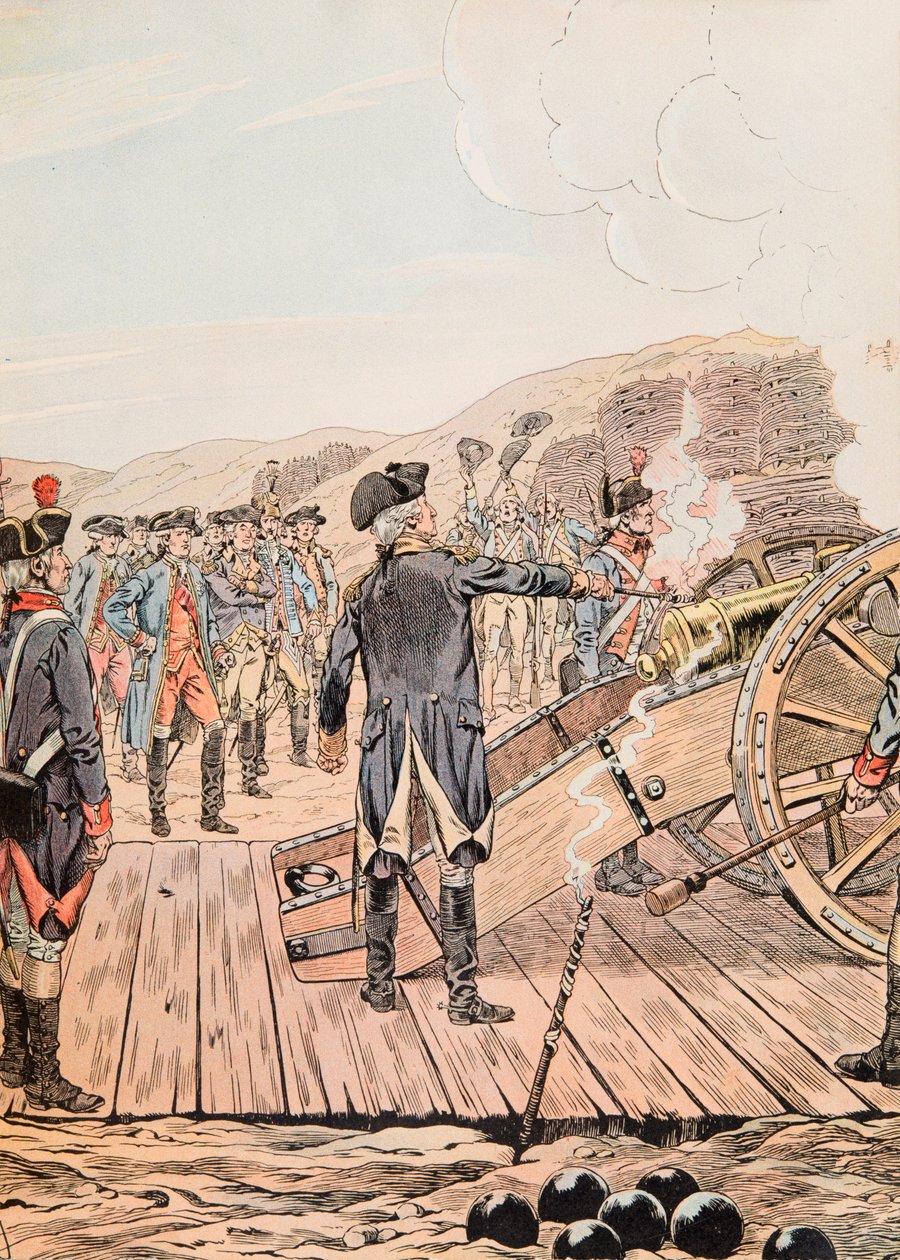 Jacques Marie Gaston Onfroy de Breville dit JOB (1858-1931) – Pierwsza broń wystrzelona w kwaterze głównej Yorktown we wrześniu 1781 r., Kolekcja prywatna autorstwa pseudonym for Onfray de Breville Jacques Job