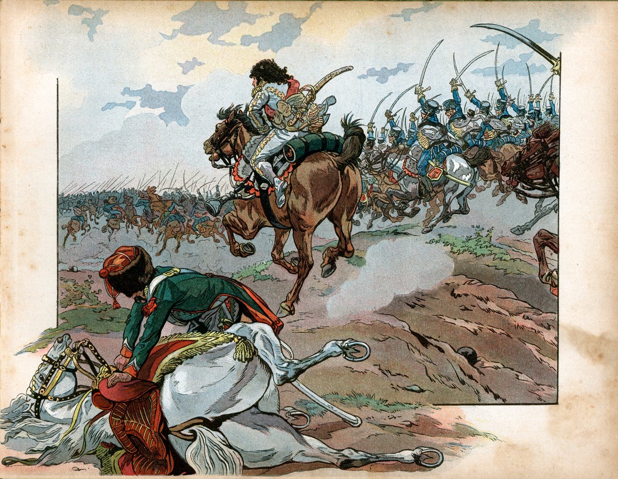 Joachim Murat (1767-1815) oskarżony ze swoimi ludźmi w bitwie pod Heilsbergiem 10 czerwca autorstwa pseudonym for Onfray de Breville Jacques Job