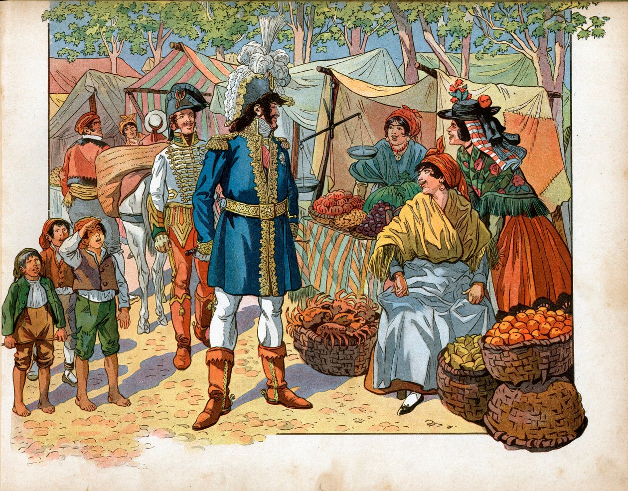 Joachim Murat (1767-1815) na schodach w Hiszpanii. Grawerowanie Jacques Marie Gaston Onfray de Breville dit Job (1858-1931) autorstwa pseudonym for Onfray de Breville Jacques Job