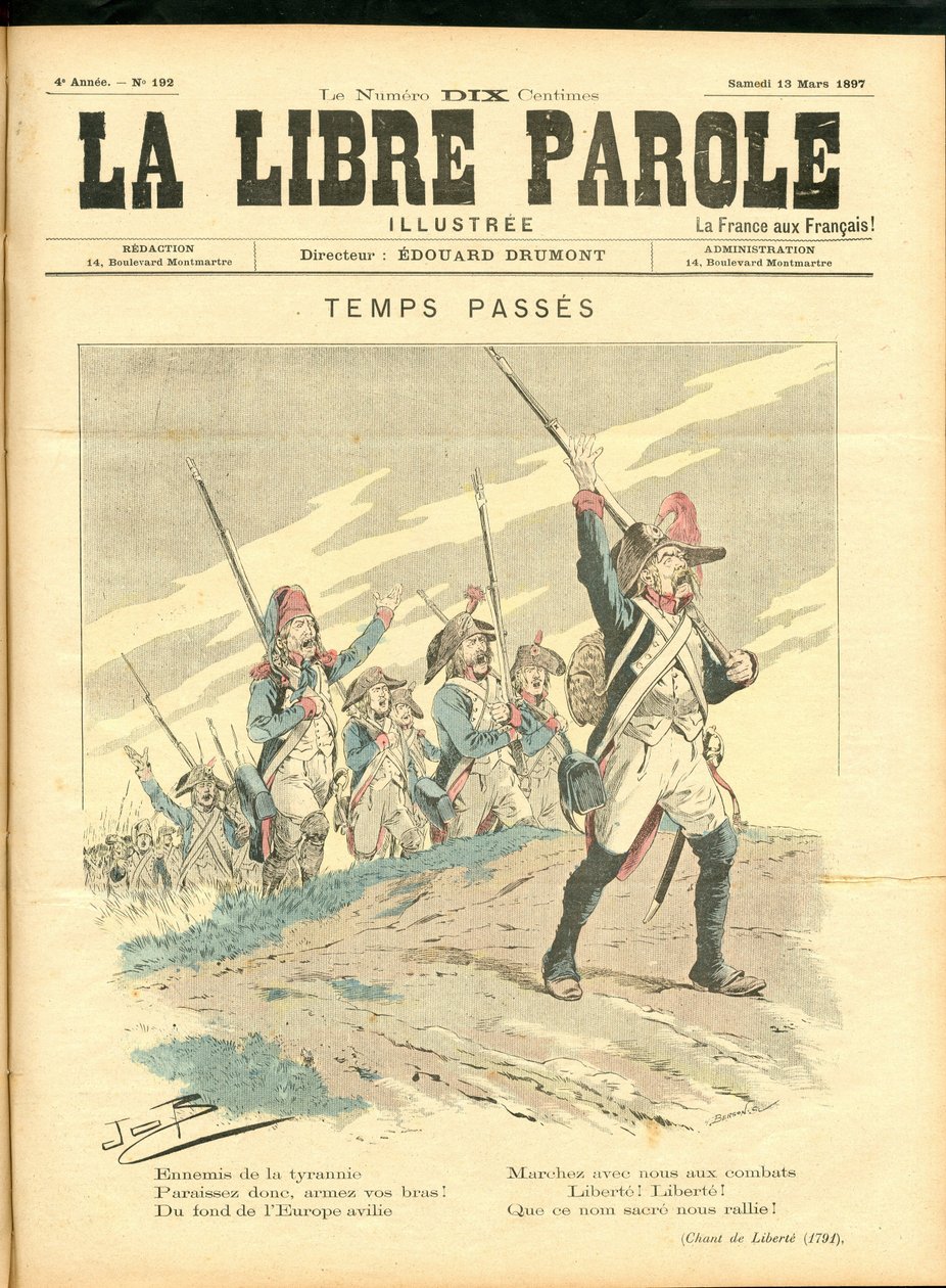 La Libre znamienite słowa autorstwa pseudonym for Onfray de Breville Jacques Job