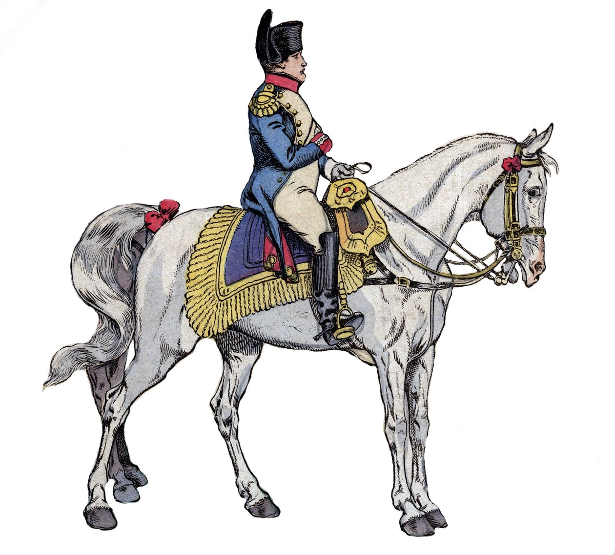 Napoleon na koniu - litografia Hioba (Jacques Onfroy de Breville) z „”Le Grand Napoleon des Petites Enfants””” 1893 autorstwa pseudonym for Onfray de Breville Jacques Job