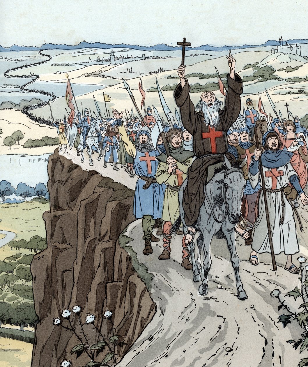 Piotr Pustelnik poprowadził pierwszą krucjatę (1096) z okrzykiem „Bóg tego chce!” autorstwa pseudonym for Onfray de Breville Jacques Job