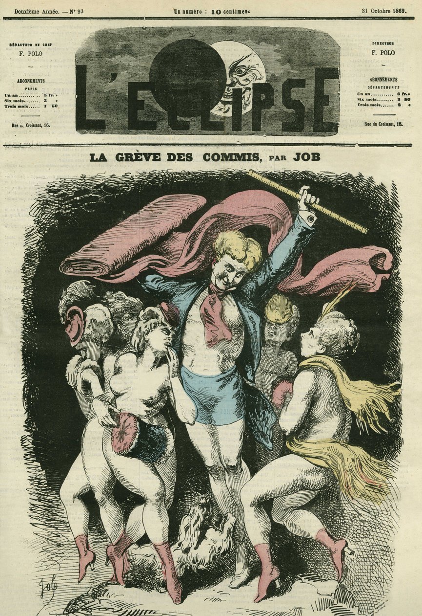 Urzędnicy strajkują, ilustracja sugeruje ubieranie przed zimą tancerzy „La Danse” Jean-Baptiste (Jean Baptiste) Carpeaux. Okładka w „”L