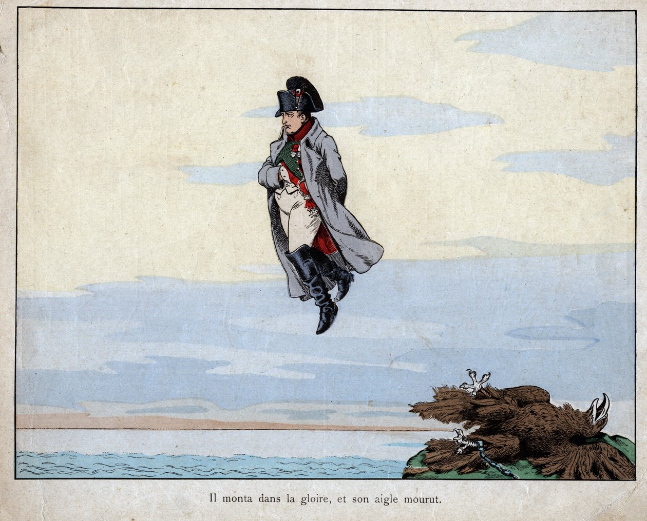 Śmierć Napoleona, 5 maja 1821 - litografia Joba (Jacques Onfroy de Breville) z „Le Grand Napoleon des Petites Enfants”” 1893 autorstwa pseudonym for Onfray de Breville Jacques Job